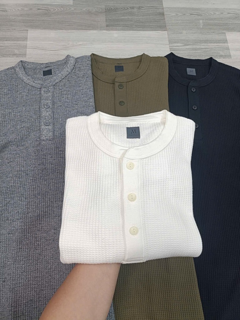 AA15 Áo cottong tổ ong nam