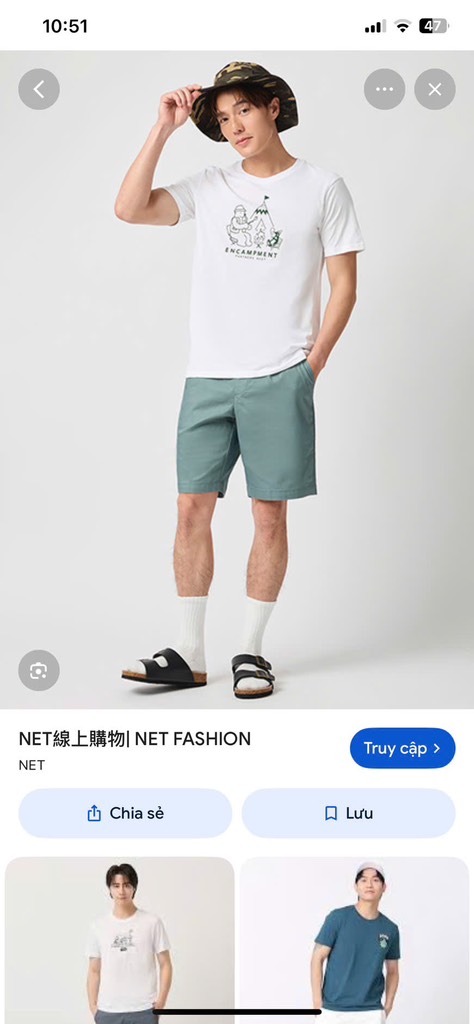 Q150 Quần short nam ka ki Net