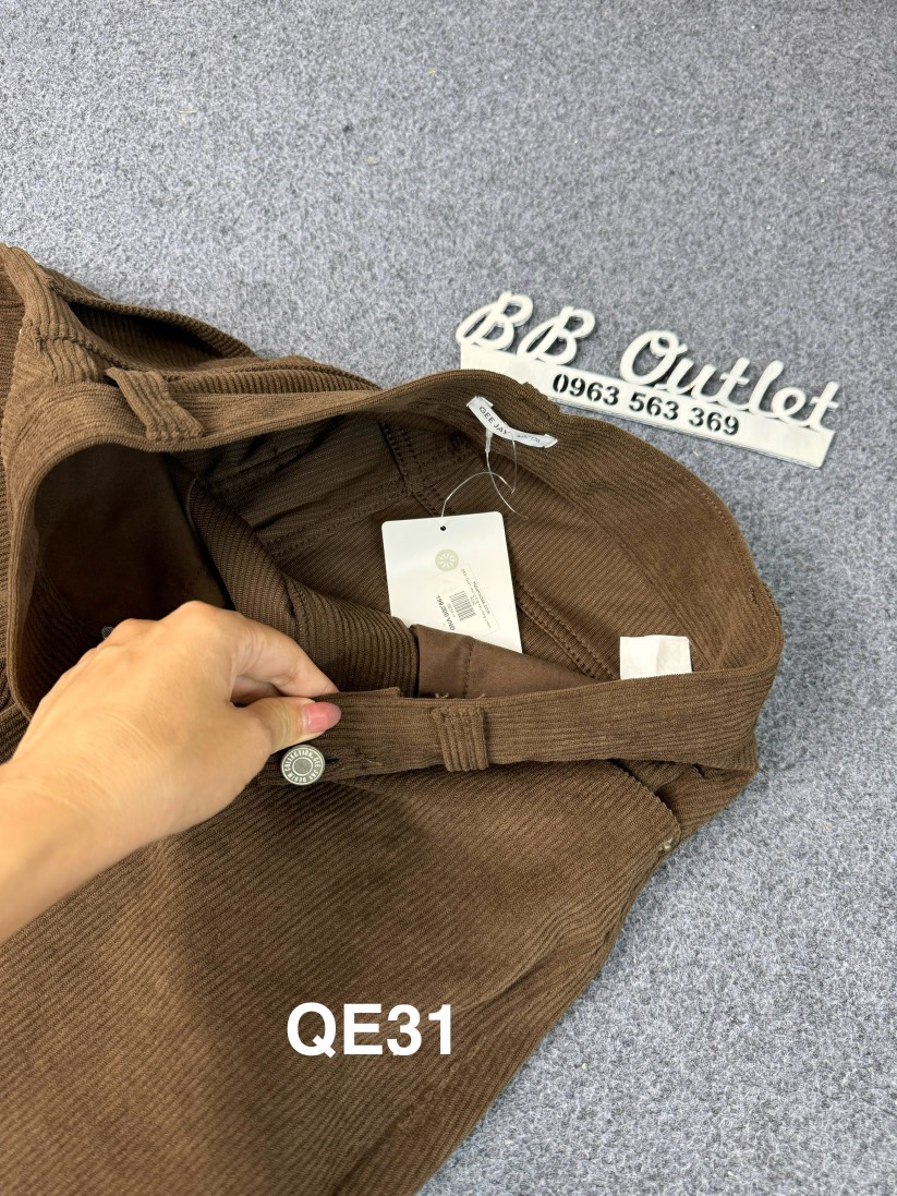 QE31 Quần nhung ống siêu rộng unisex