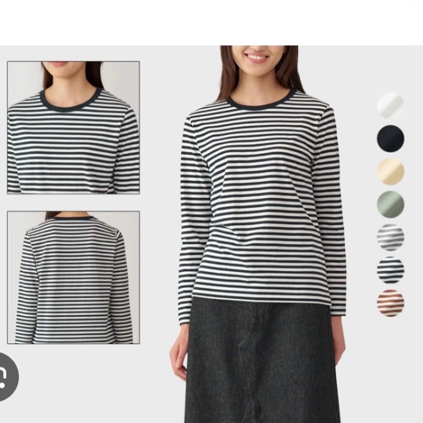 AE29 Áo thun cotton cổ tròn tay dài