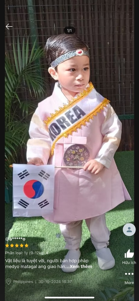 H12 Bộ Hanbok bé trai 12y