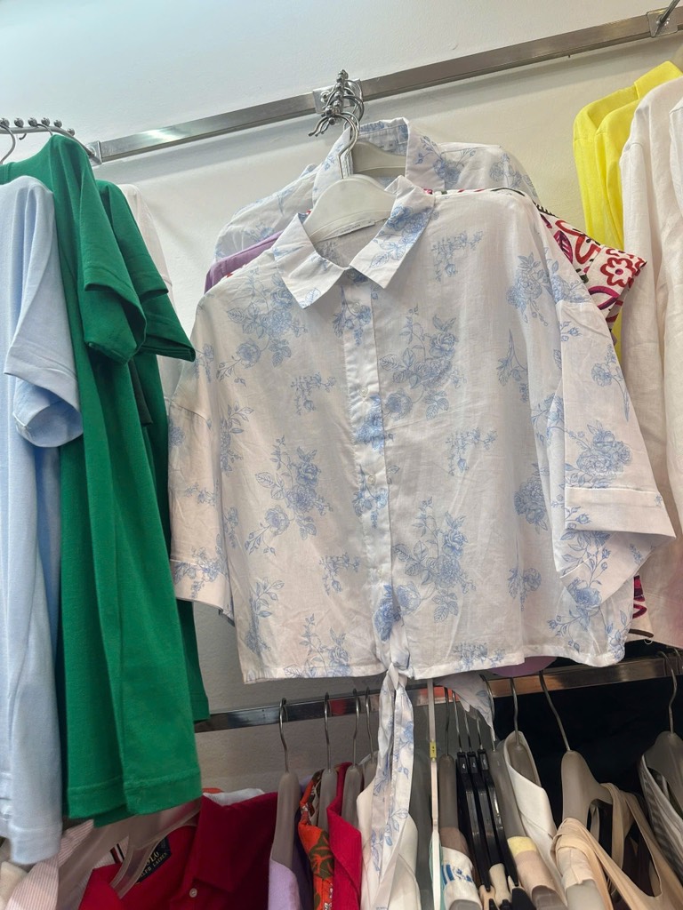 A117 Áo sơ mi thô boi croptop GJ