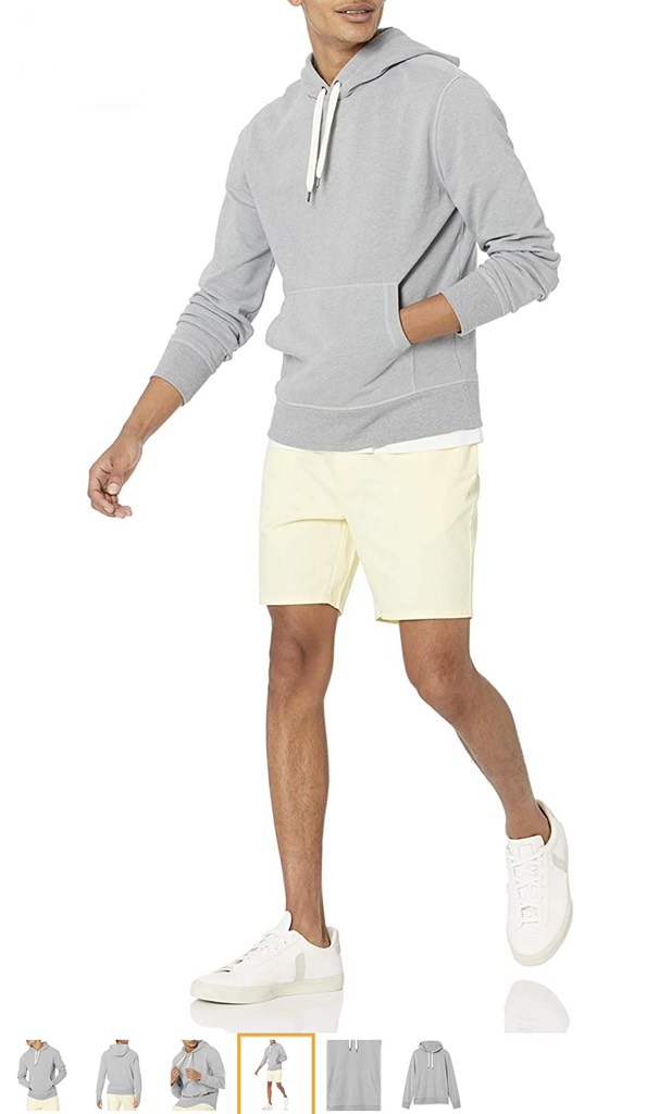 Áo nỉ hoodie nam Amazon essential - Màu ghi