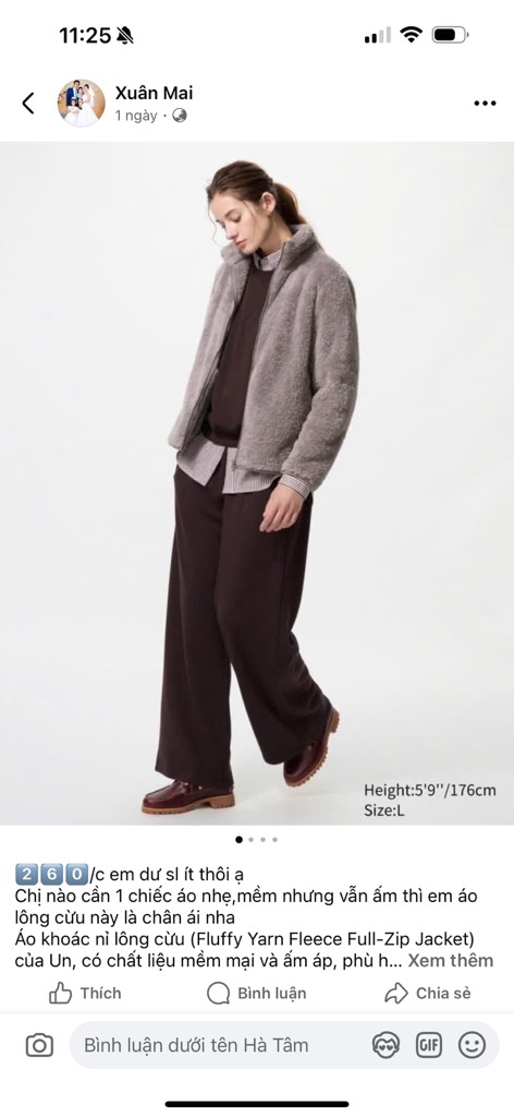 A154 Áo khoác lông cừu Uny