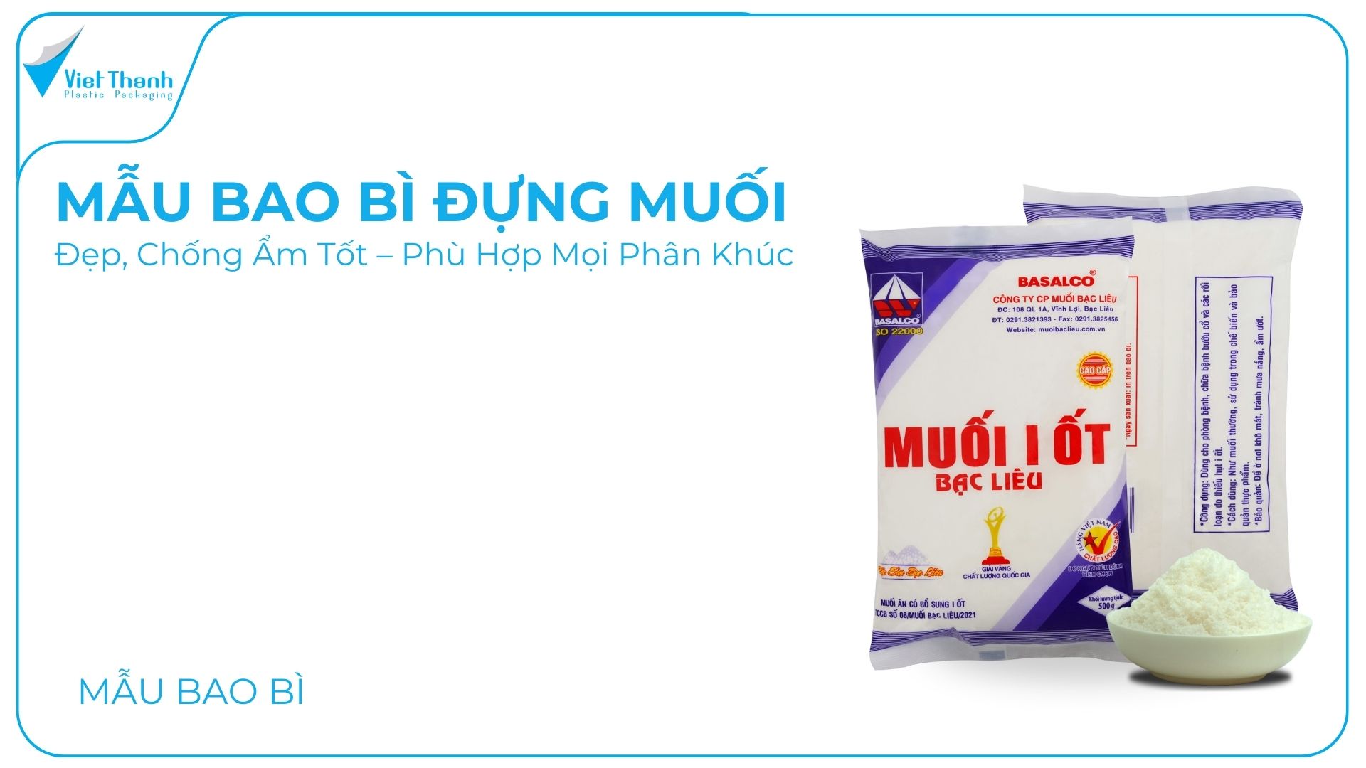 Mẫu Bao Bì Đựng Muối Đẹp, Chống Ẩm Tốt – Phù Hợp Mọi Phân Khúc