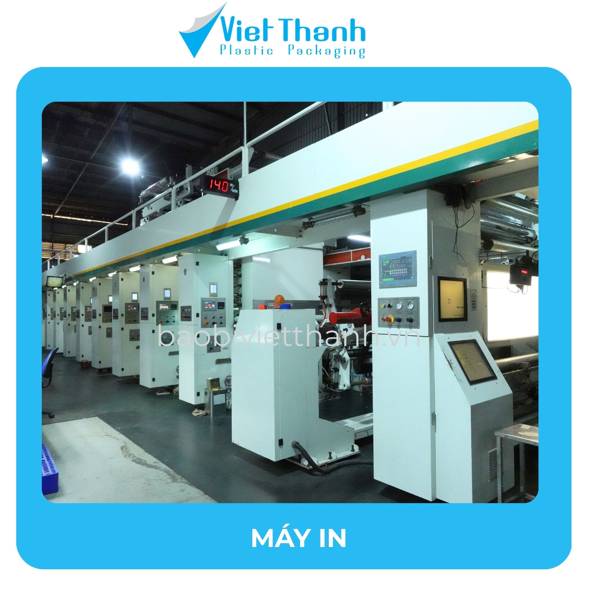 Máy in bao bì màng ghép tại nhà máy Bao Bì Nhựa Việt Thành ở Hóc Môn