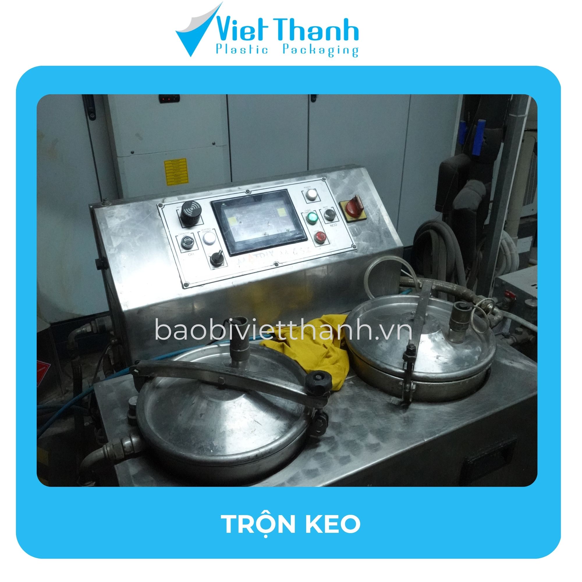Thiết bị trộn keo dùng trong công đoạn ghép màng tại nhà máy Việt Thành