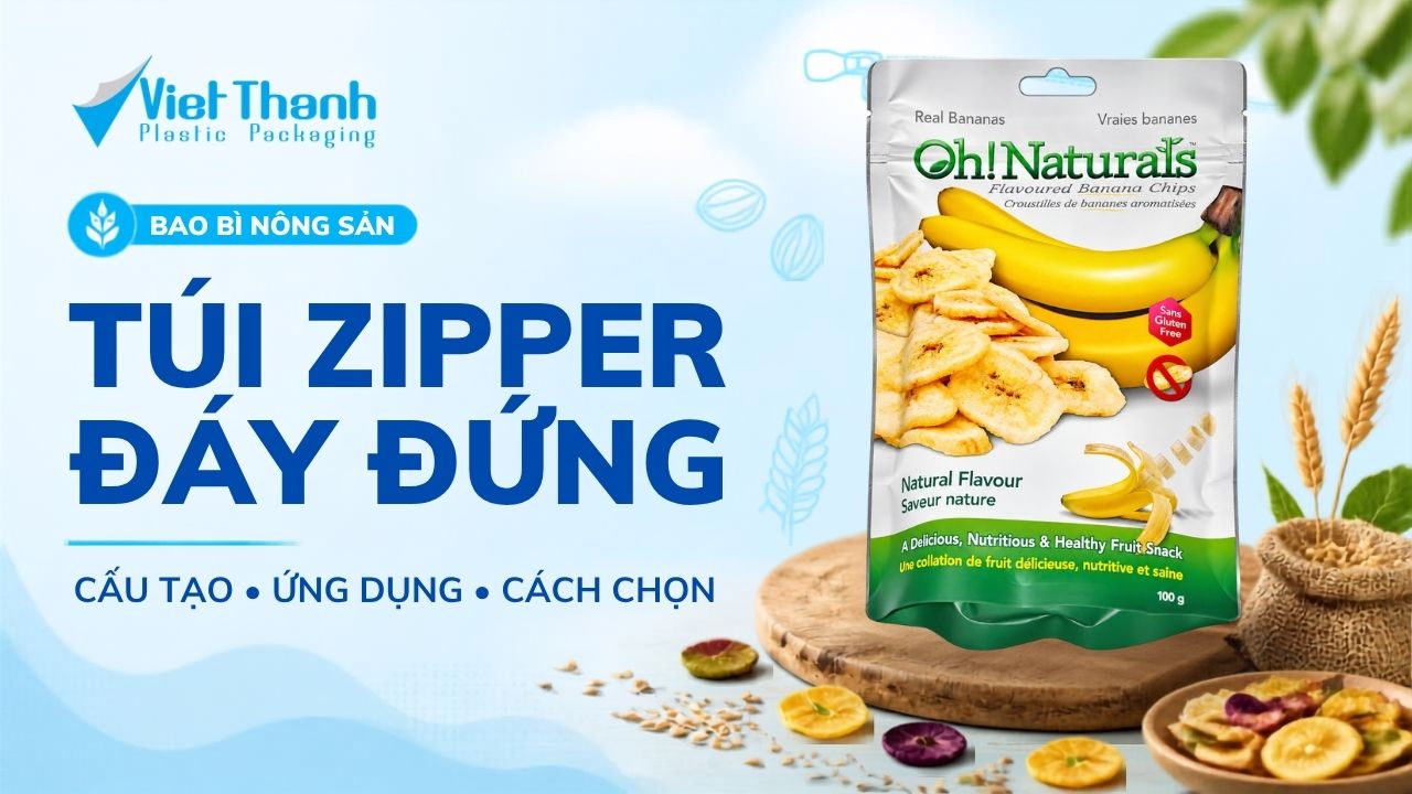 Túi zipper đáy đứng cho nông sản: cấu tạo, ứng dụng và cách chọn