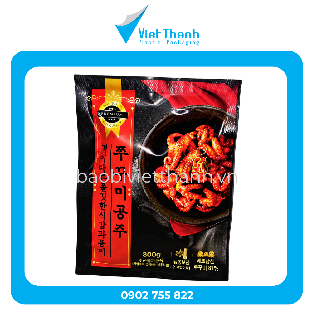 Túi 3 biên đựng thủy sản chế biến đông lạnh 300 g