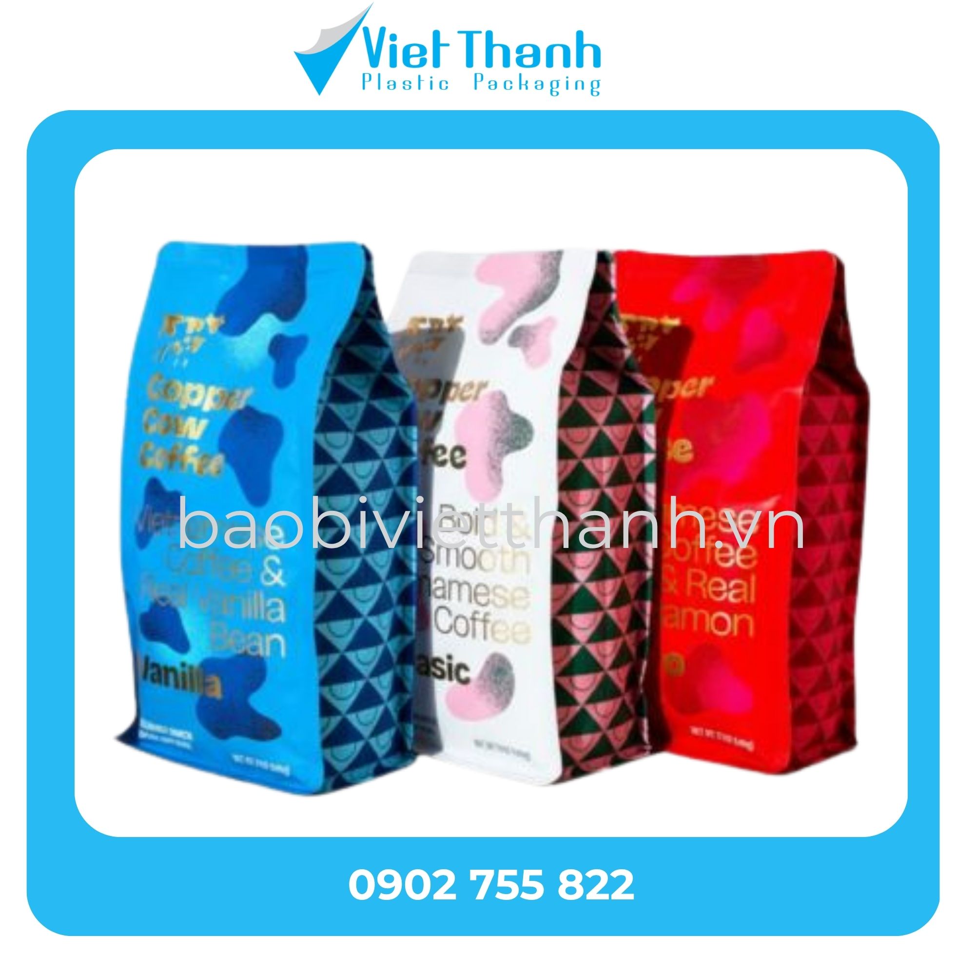 Bao Bì Cà Phê - Túi 3 biên, túi zipper, túi đáy đứng giá tốt, chất lượng cao, kín khí