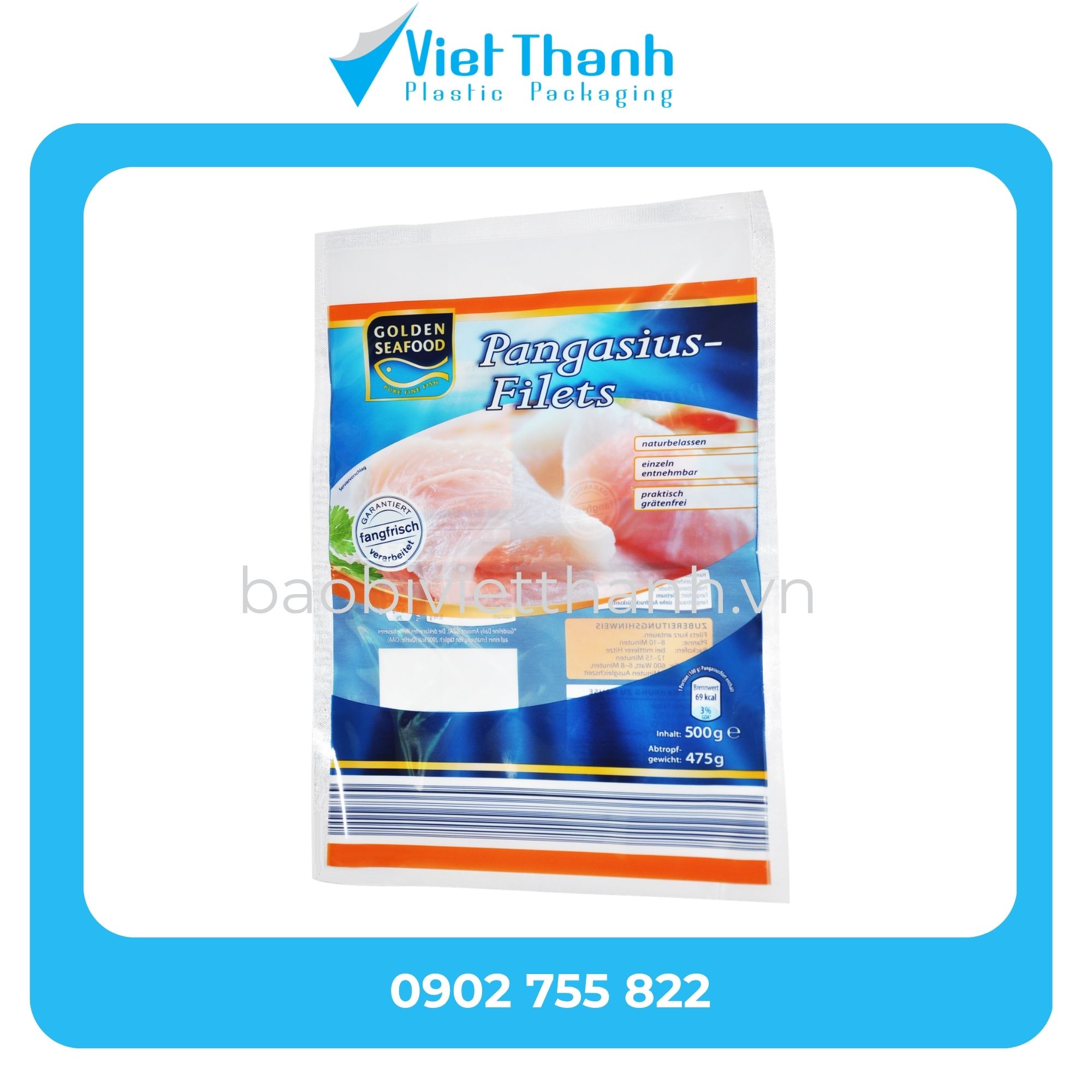 Bao bì thủy sản Golden Seafood - Pangasius Fillets