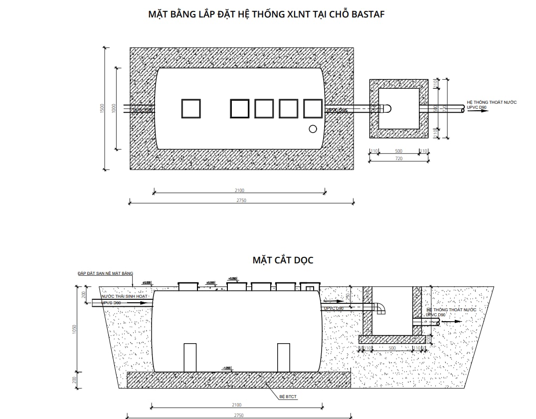 Lắp đặt bể tự hoại cải tiến
