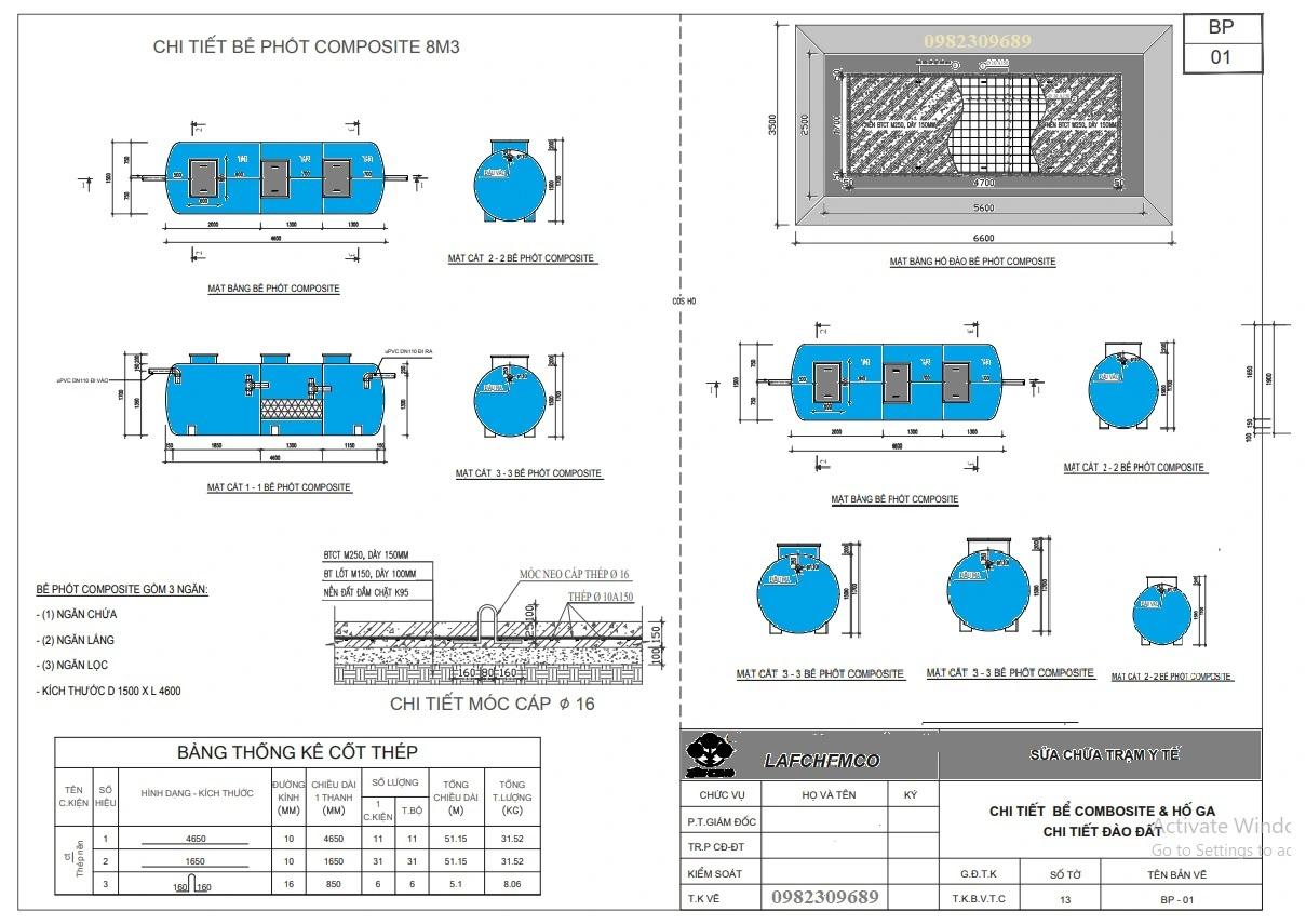 Bể tự hoại cải tiến frp 