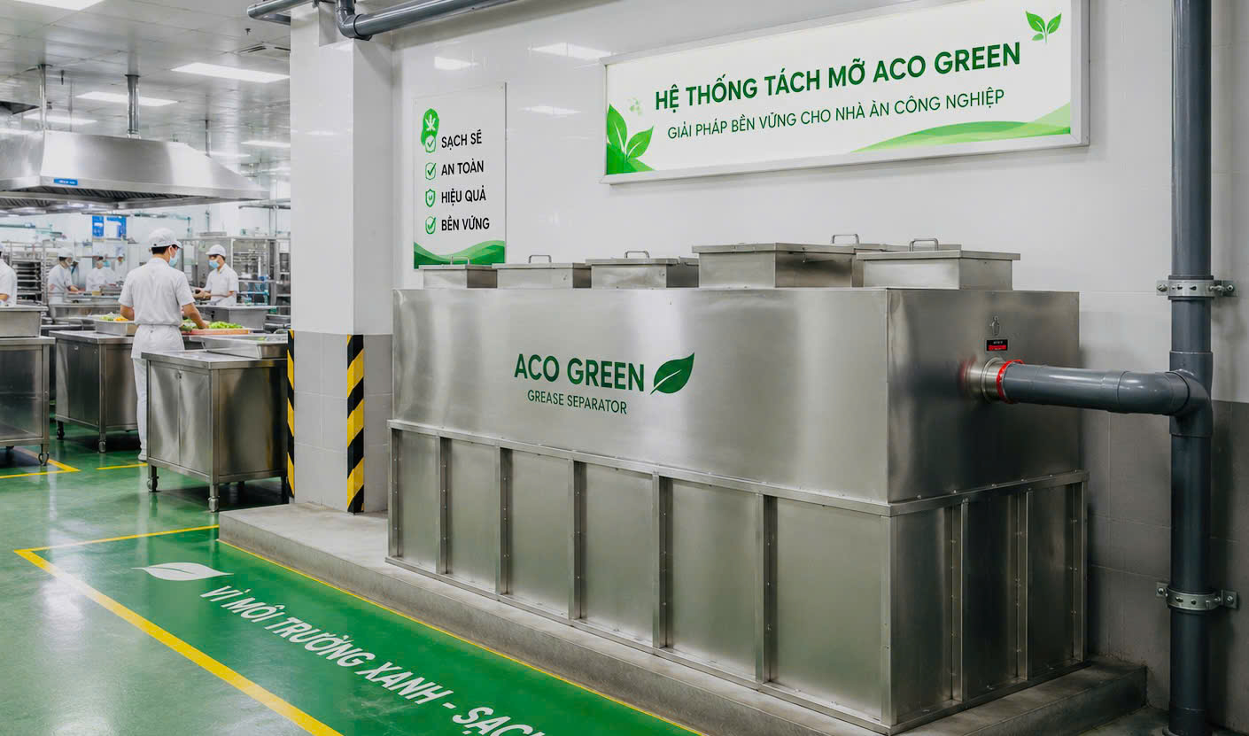 Bể tách mỡ Công nghiệp Inox 304 10m3 cho dự án TTTM