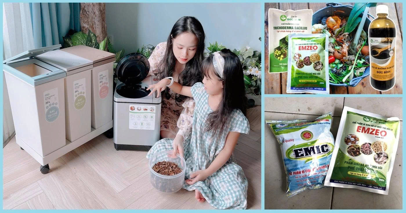 Máy phân hủy rác hữu cơ mini cho gia đình