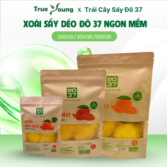 Xoài Sấy Dẻo ĐÔ 37 Ngon Mềm Ngọt Vàng Tươi Nhờ Công Nghệ Sấy Lạnh