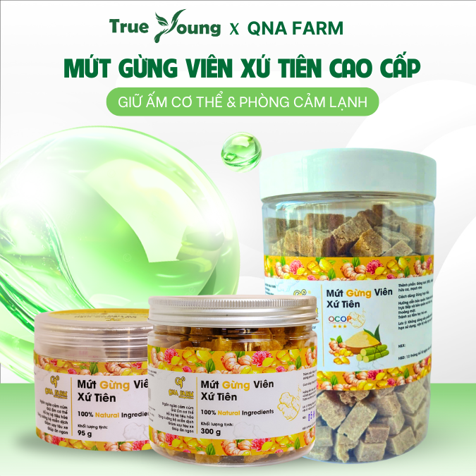Mứt gừng viên Xứ Tiên cay nhẹ thơm nồng, giữ ấm cơ thể