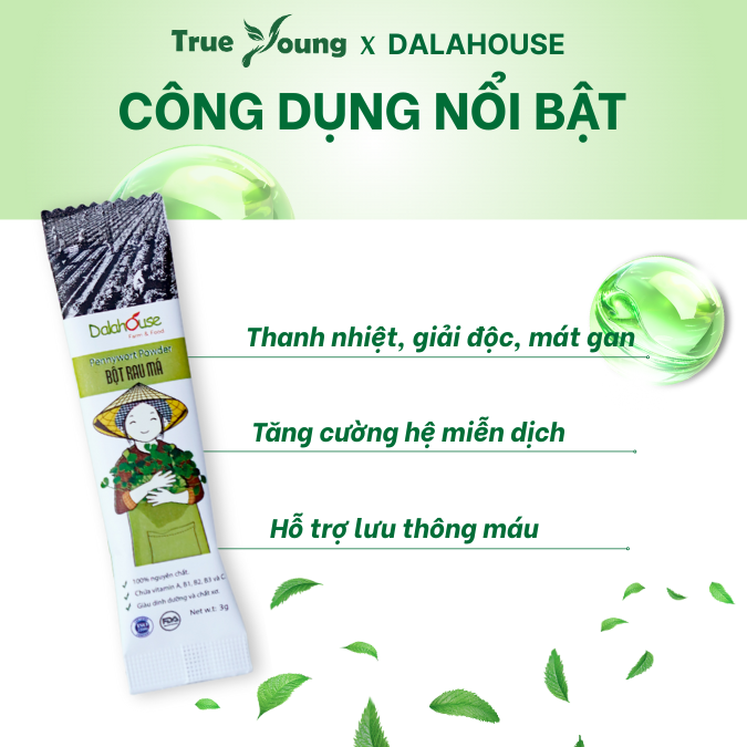 Bột rau má organic sấy lạnh Dalahouse nguyên chất