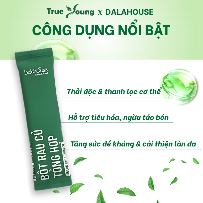 Bột rau củ tổng hợp 15 loại rau hữu cơ Dalahouse