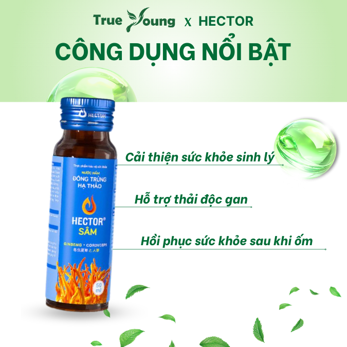 Nước Nấm Đông Trùng Hạ Thảo HECTOR Sâm tăng cường đề kháng, bồi bổ cơ thể