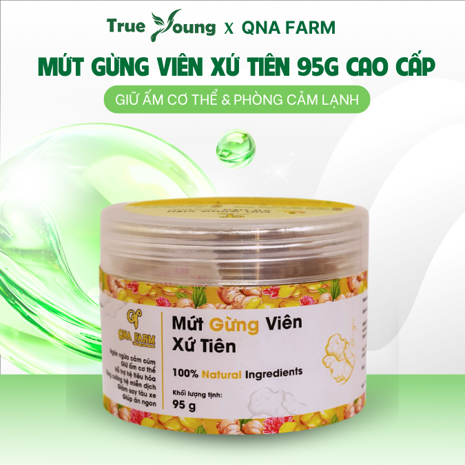 Mứt gừng viên Xứ Tiên cay nhẹ thơm nồng, giữ ấm cơ thể