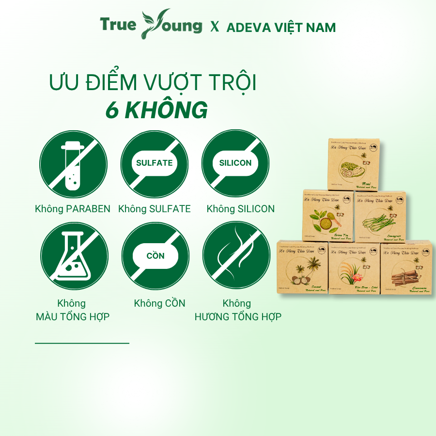 Xà Bông Thảo Dược ADEVA NONI Giúp Loại Bỏ Bụi Bẩn Và Tế Bào Chết Trên Da, Dưỡng Ẩm Mềm Mịn
