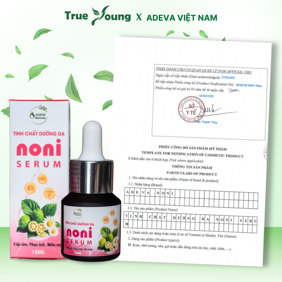Serum Dưỡng Da Từ Thiên Nhiên - ADEVA NONI - Cấp Ẩm, Giúp Da Trắng Sáng Từ Trái nhàu