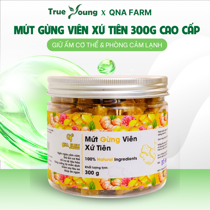 Mứt gừng viên Xứ Tiên cay nhẹ thơm nồng, giữ ấm cơ thể