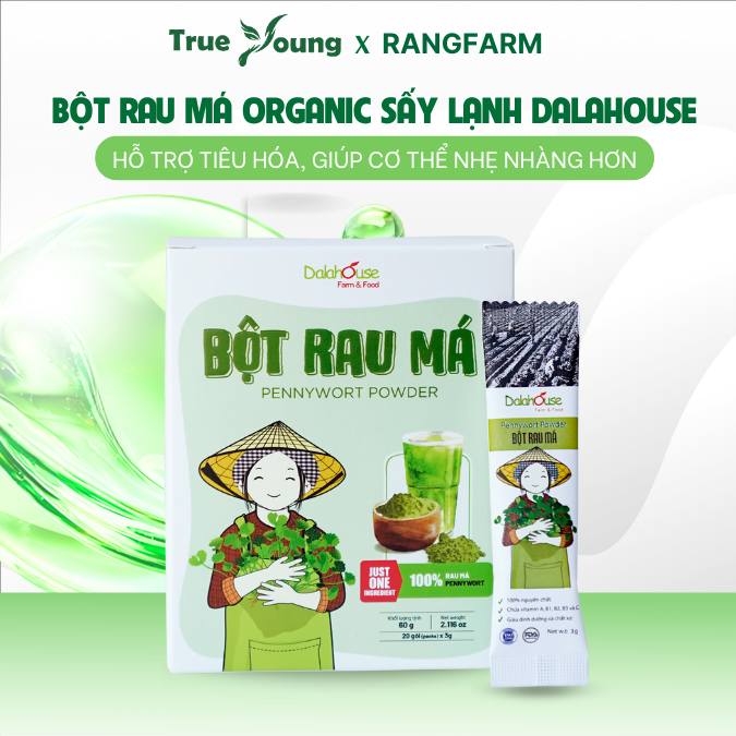 Bột rau má organic sấy lạnh Dalahouse nguyên chất