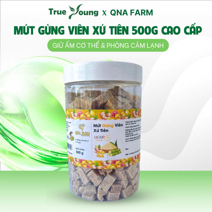 Mứt gừng viên Xứ Tiên cay nhẹ thơm nồng, giữ ấm cơ thể