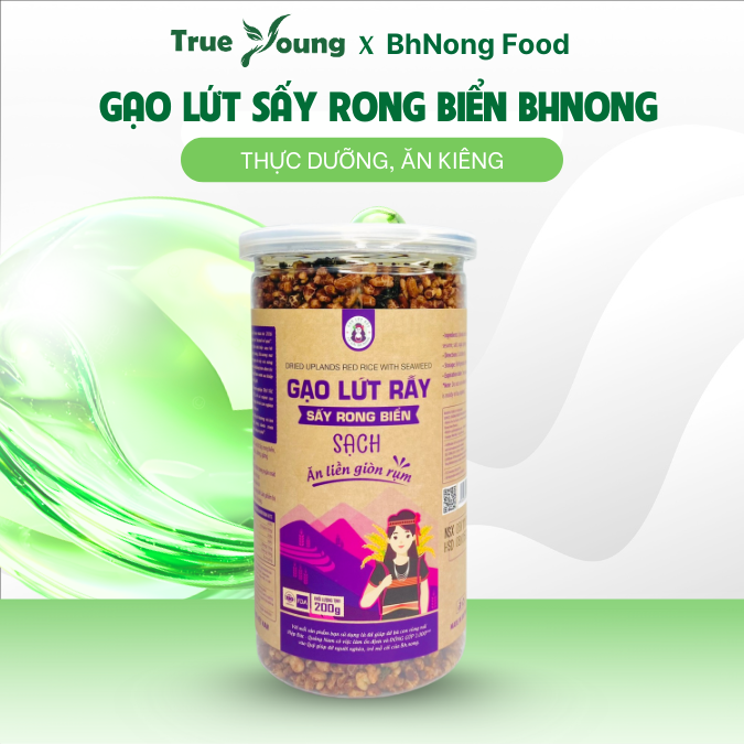 Gạo Lứt Sấy Rong Biển Ăn Liền BH.NONG Ăn vặt, Giàu chất xơ