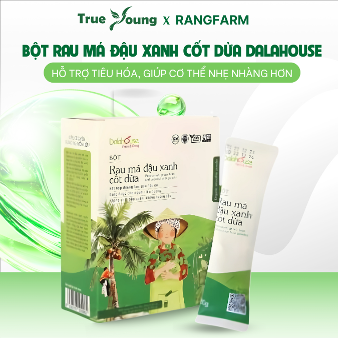 Bột rau má đậu xanh cốt dừa Dalahouse đạt chuẩn hữu cơ