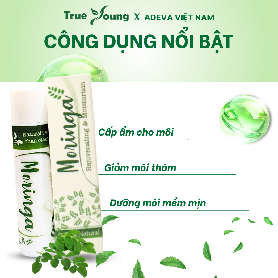 Son Dưỡng Môi Không Màu ADEVA Chiết Xuất Thiên Nhiên Dưỡng Môi Hồng Hào, Phù Hợp Môi Khô, Nứt Nẻ
