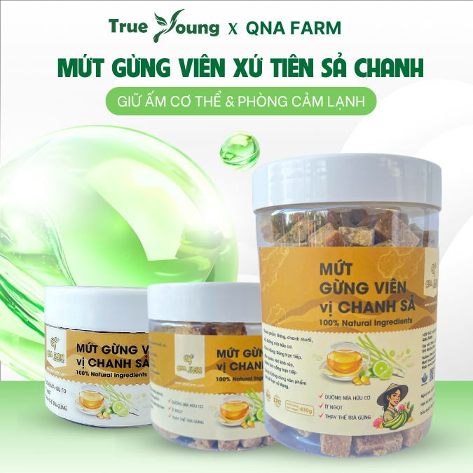 Mứt Gừng Viên Vị Chanh Sả Qna Farm