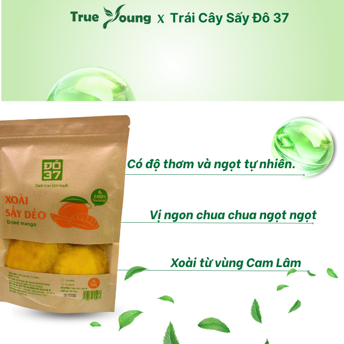 Xoài Sấy Dẻo ĐÔ 37 Ngon Mềm Ngọt Vàng Tươi Nhờ Công Nghệ Sấy Lạnh