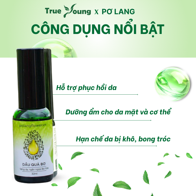Dầu quả Bơ Pơ Lang dưỡng mềm da chống lão hóa giảm rạn da - 30ml