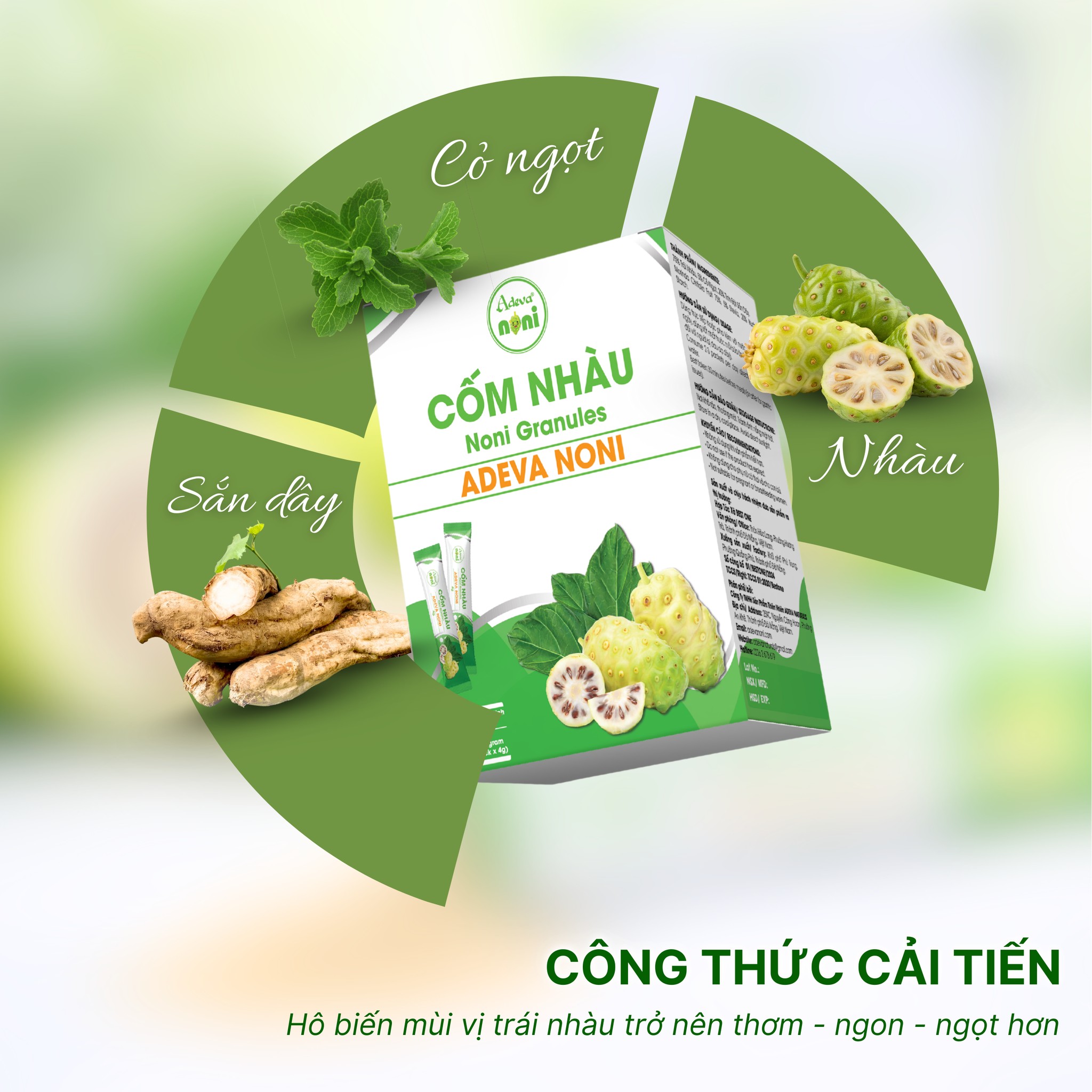 Cốm Nhàu Adeva Noni Bổ Sung Dinh Dưỡng Từ Trái Nhàu 120Gr (30 gói x 4g)