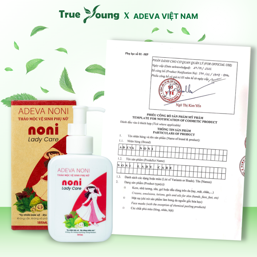 Dung Dịch Vệ Sinh Nữ Chiết xuất từ Thảo Dược ADEVA NONI, Làm Sạch Dịu Nhẹ, Giảm Mùi Hôi