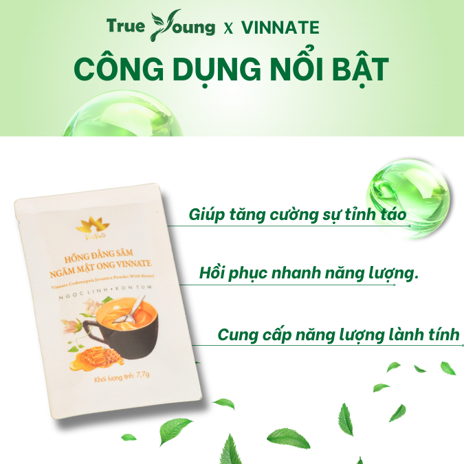 Hồng Đẳng Sâm Ngâm Mật Ong Vinnate – (30 gói x 7,7gr) Nâng cao đề kháng