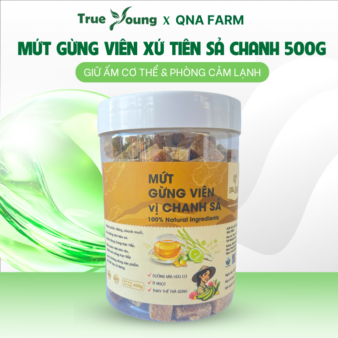 Mứt Gừng Viên Vị Chanh Sả Qna Farm