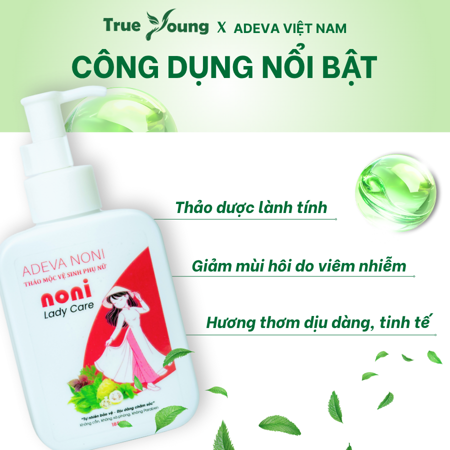 Dung Dịch Vệ Sinh Nữ Chiết xuất từ Thảo Dược ADEVA NONI, Làm Sạch Dịu Nhẹ, Giảm Mùi Hôi