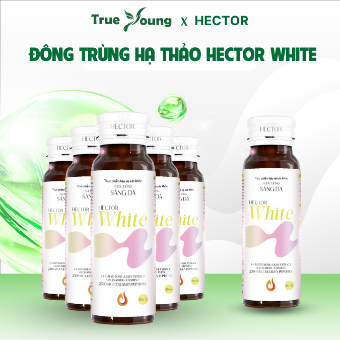 Nước uống sáng da Hector White (10 chai x 50ml) hỗ trợ giúp da sáng đẹp, tăng độ đàn hồi