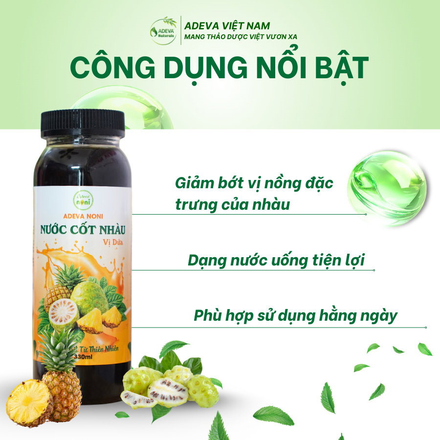 Nước Cốt Nhàu Dứa Tươi ADEVA 330ml