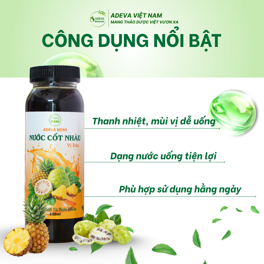 Nước Cốt Nhàu Dứa Tươi ADEVA 330ml