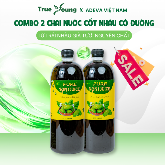 SIÊU SALE ĐÓNG MÃ NƯỚC CỐT NHÀU NGUYÊN CHẤT CÓ ĐƯỜNG, TỪ TRÁI NHÀU CHÍN 1 LÍT