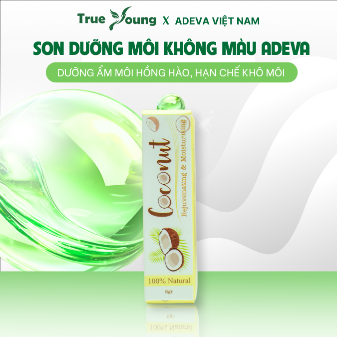 Son Dưỡng Môi Không Màu ADEVA Chiết Xuất Thiên Nhiên Dưỡng Môi Hồng Hào, Phù Hợp Môi Khô, Nứt Nẻ