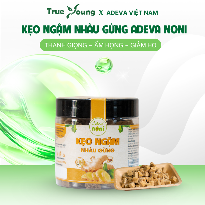 (SIÊU SALE ĐỔI MÔI HÌNH) Ưu Đãi Combo 3 Hũ Kẹo Ngậm Nhàu Gừng Adeva Thanh Giọng Ấm Giọng Giảm Ho 125g