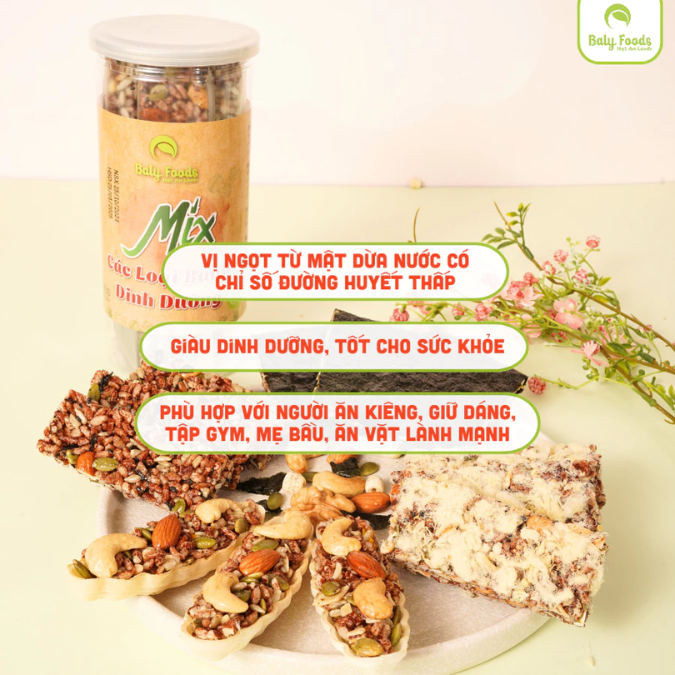 Mix Các Loại Bánh BalyFoods,  Siêu Hạt, Dinh Dưỡng Cho Mẹ Bầu, Người Giữ Dáng