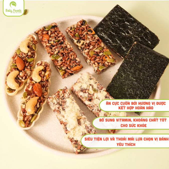 Mix Các Loại Bánh BalyFoods,  Siêu Hạt, Dinh Dưỡng Cho Mẹ Bầu, Người Giữ Dáng