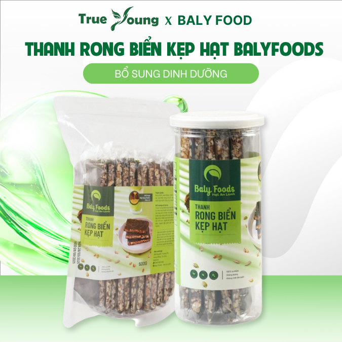 Thanh Rong Biển Kẹp Hạt BalyFoods , Siêu Hạt, Dinh Dưỡng Cho Mẹ Bầu, Người Giữ Dáng